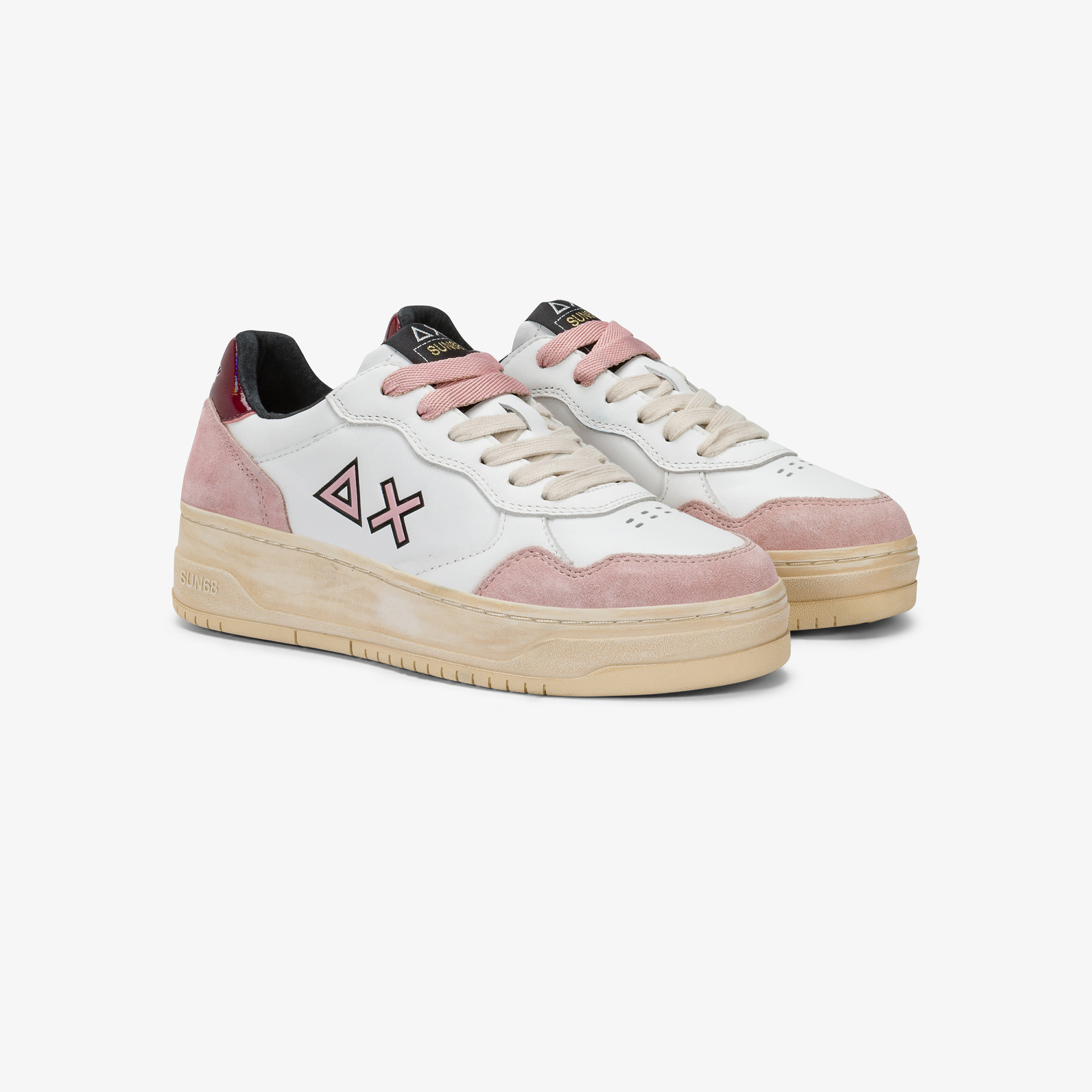 Dark pink Basket Love Lady leather sneaker
