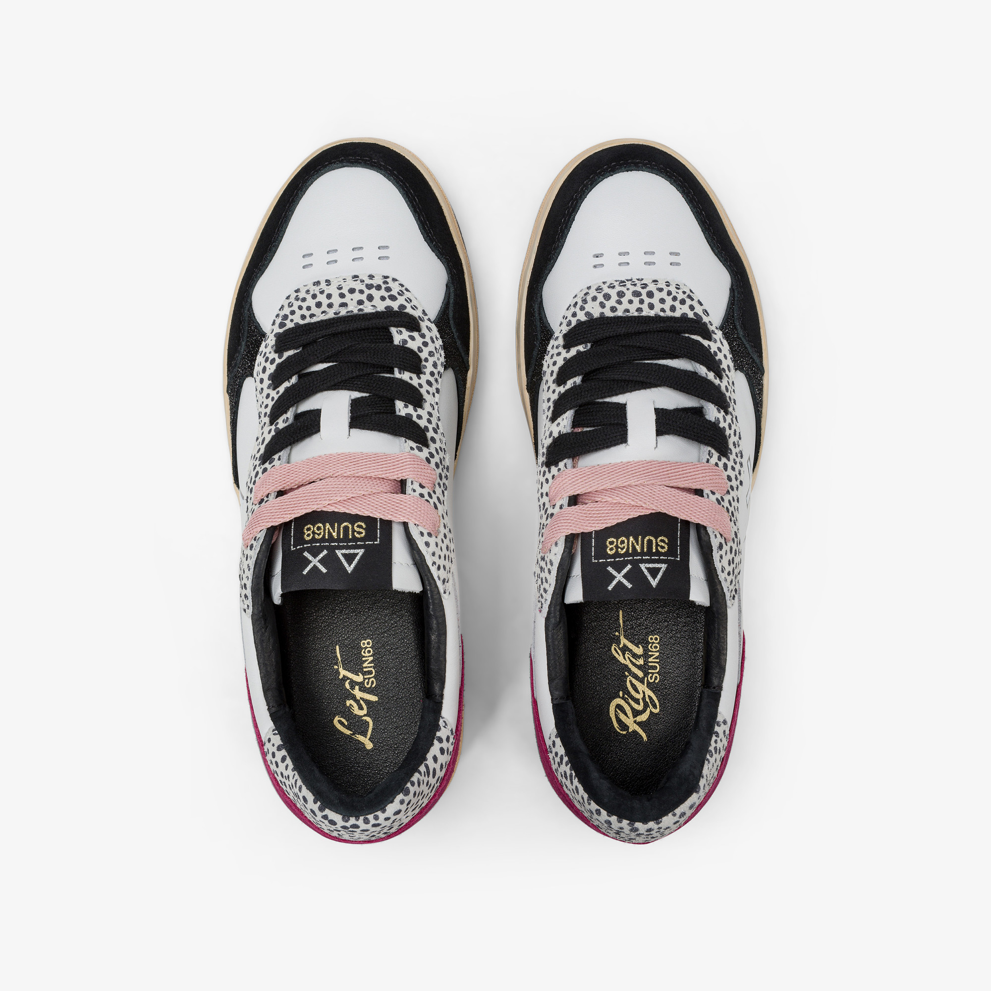 Dark fuxia Basket Love Lady leather sneaker