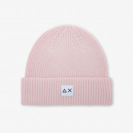 Beanie in lana a coste ROSA