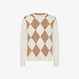 Wool and cashmere jacquard jumper OFF WHITE