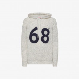 Wool and alpaca hooded jumper LIGHT GREY