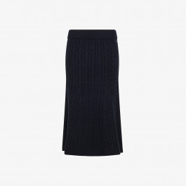 Wool and cashmere cable-knit skirt NAVY BLUE