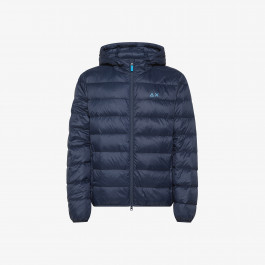 Quilted nylon down jacket NAVY BLUE