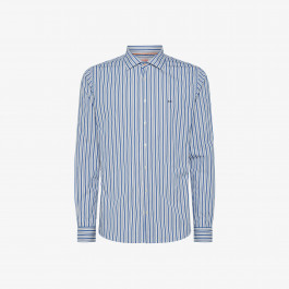SHIRT CLASSIC STRIPES FRENCH COLLAR L/S OFF WHITE/NAVY BLUE