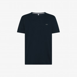 Tシャツ・カットソー SUN 68 Men T Shirts T35132 84 Green Dark Green T-shirt With Fluorescent Logo Patch - Man | Neon