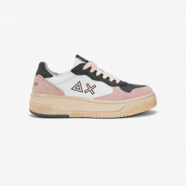 Basket Love Lady leather and suede sneaker WHITE/PINK