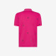 Fuchsia polo shirt with embroidered detailing