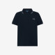 BOY'S POLO SMALL STRIPES ON COLLAR S/S NAVY BLUE