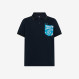 BOY'S POLO PRINT POCKET S/S NAVY BLUE