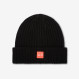 Ribbed wool beanie BLACK