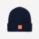 Berrretto beanie in lana a coste NAVY BLUE
