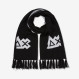 Jacquard wool scarf BLACK