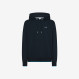 HOODIE SMALL STRIPES PIQUET FLEECE NAVY BLUE