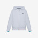 BOY'S HOODIE ZIP PIQUET SMALL STRIPES FLEECE BIANCO