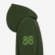 BOY'S HOODIE ZIP SUN68 FLUO FLEECE DARK GREEN