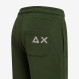 Dark green cotton fleece Bermuda shorts