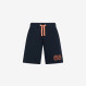Navy blue cotton fleece Bermuda shorts
