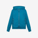 Felpa in cotone ottanio chiaro con cappuccio e zip