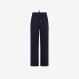 WIDE LONG PANT COTTON FL. NAVY BLUE