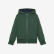 Felpa in cotone con cappuccio e zip VERDE SCURO