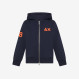 Felpa in cotone con cappuccio e zip NAVY BLUE