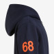 Felpa in cotone con cappuccio e zip NAVY BLUE