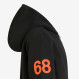 Felpa in cotone con cappuccio e zip NERO
