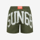 Military green nylon swim shorts