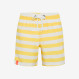 White and yellow striped nylon swim shorts