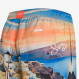 Orange and royal blue printed swim shorts