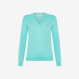 V NECK SOLID L/S WATER