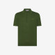 Dark green knitted cotton polo shirt