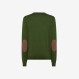 SWEATER ELBOW CONTRAST COLOR DARK GREEN