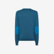 SWEATER ELBOW CONTRAST COLOR DARK AVIO