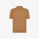 Camel cable-knit polo shirt