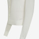 Cardigan cropped in cotone bianco panna