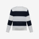 BOY'S SWEATER STRIPES REGULAR L/S OFF WHITE/NAVY BLUE