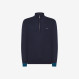 Wool and cotton zip jumper NAVY BLUE