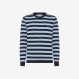 Striped wool and cotton jumper NAVY BLUE