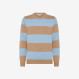 Striped wool and cashmere jumper BEIGE