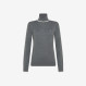 TURTLE NECK DOUBLE RIB L/S DARK GREY