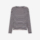 ROUND NECK STRIPES L/S NAVY BLUE/ROSA