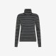 TURTLE NECK STRIPES L/S DARK GREY/BLACK