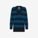 V NECK BIG STRIPES NAVY BLUE/DEEP BLUE