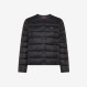 Piumino girocollo in nylon trapuntato nero
