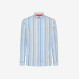 SHIRT CLASSIC STRIPES WITH FLUO DETAIL BIANCO/SKY BLUE