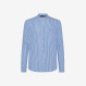 SHIRT KOREA FANCY WITH DETAIL WHITE/NAVY BLUE