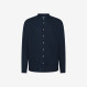 SHIRT LINEN KOREAN COLLAR L/S NAVY BLUE