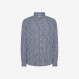 SHIRT MICRO CHECK B/D SMALLER L/S NAVY BLUE/WHITE