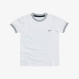 BOY'S T-SHIRT ROUND KNIT RIB CUFFS & COLLAR BIANCO